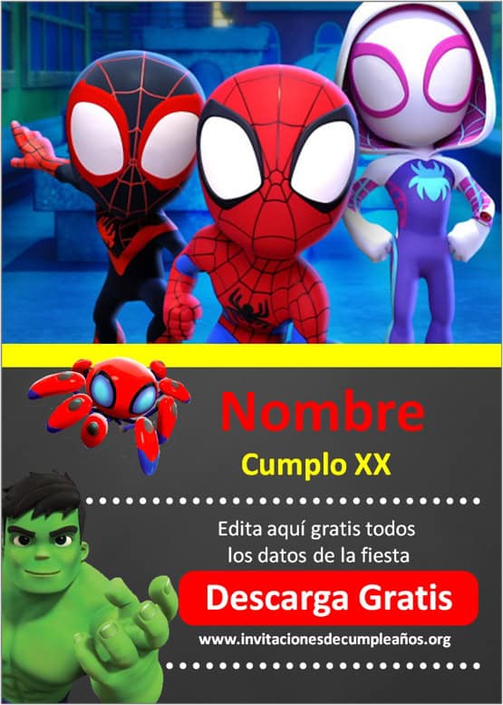 ▷ Video Invitación Spidey y sus sorprendentes amigos, Whatsapp